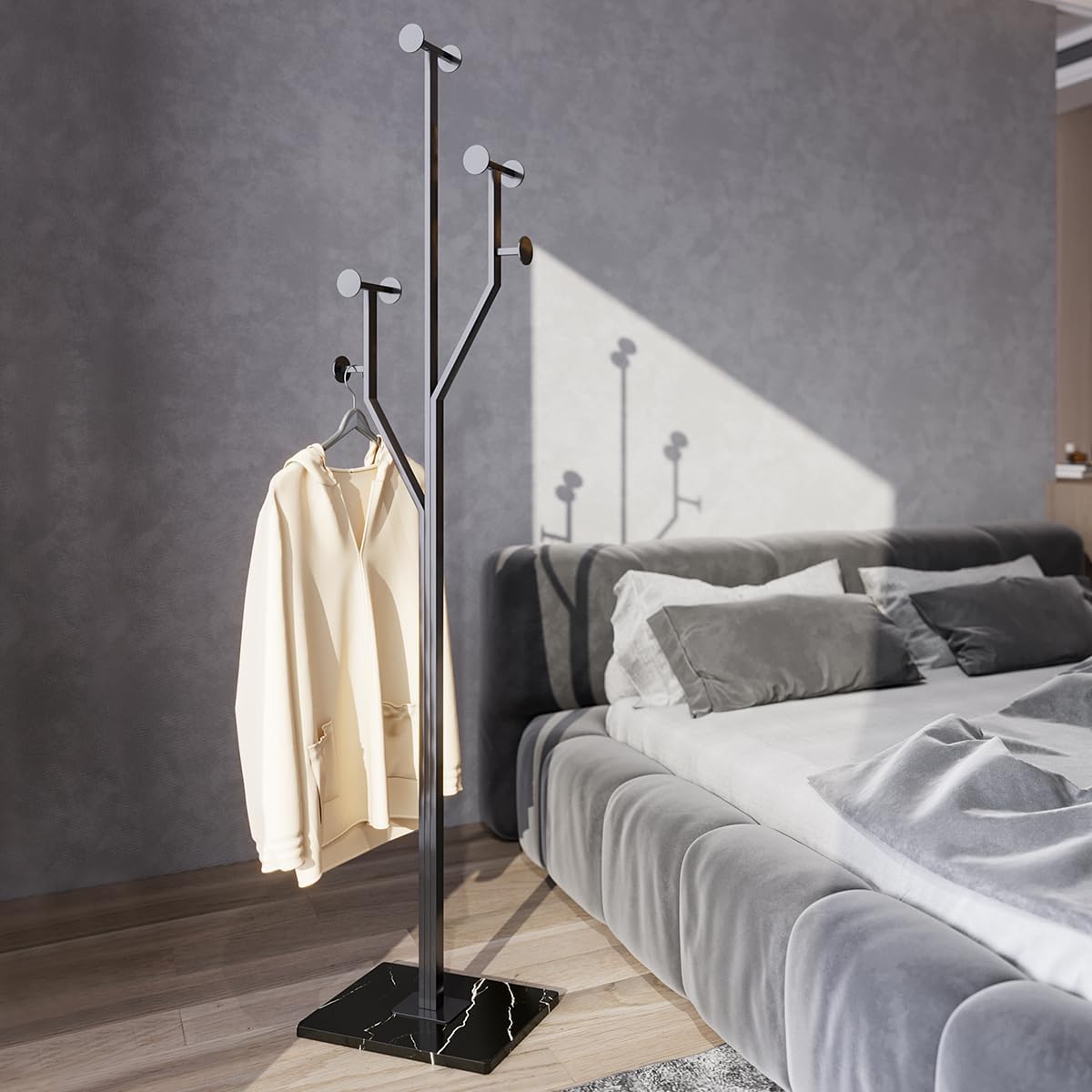 Coat rack,Marble Base Metal Clothing Coat Rack Stand