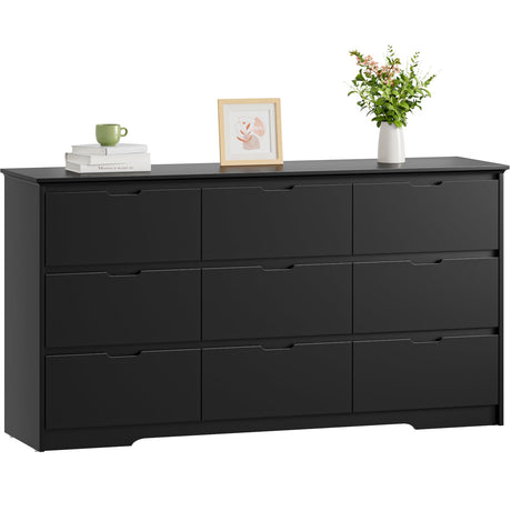 9 Drawer Black Dresser for Bedroom with Deep Drawers, Large Dressers