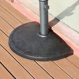 Half Round Patio Umbrella Base, Heavy-Duty Free Standing Resin Umbrella Stand, 20lb