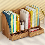 Book Shelf Storage Rack File Rack Simple Wooden Bookshelf Information Desktop Creative Office Multi-Layer Shelf Bookshelf Bookcase(Color:A)
