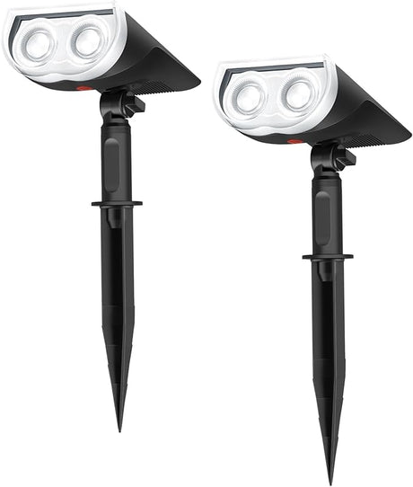 StarRayS 2-in-1 Solar Lights Outdoor Waterproof IP67, Color Changing Solar Spot Lights