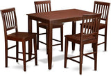 BUVN5-MAH-W Buckland 5 Piece Counter Height Set Includes a Rectangle Kitchen Table