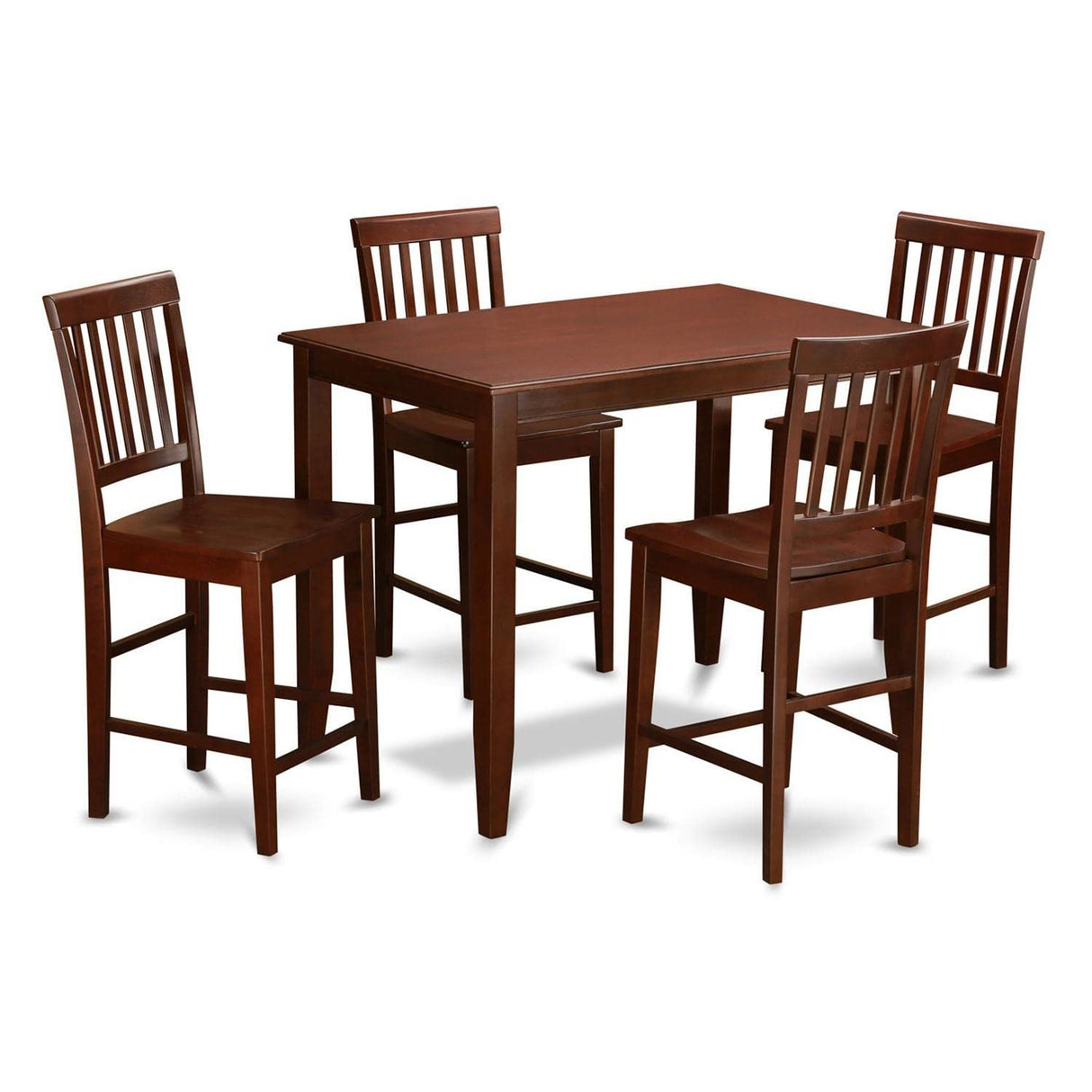 BUVN5-MAH-W Buckland 5 Piece Counter Height Set Includes a Rectangle Kitchen Table