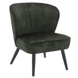 Living Room Chair Armless Slipper Accent Chair Sofa Chair Reading Chair Upholstered Velvet Fabric for Bedroom Green