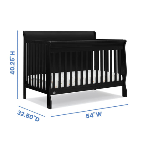 Simmons Kids Carter 6-in-1 Convertible Crib - Greenguard Gold Certified, Black Ebony