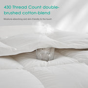 APSMILE Down Comforter King Size, Filled with Feather and Down Fiber Duvet, All Seasons White Ultra Soft King Duvet Insert, with Soft Cotton Blend Cover 106 × 90 inches