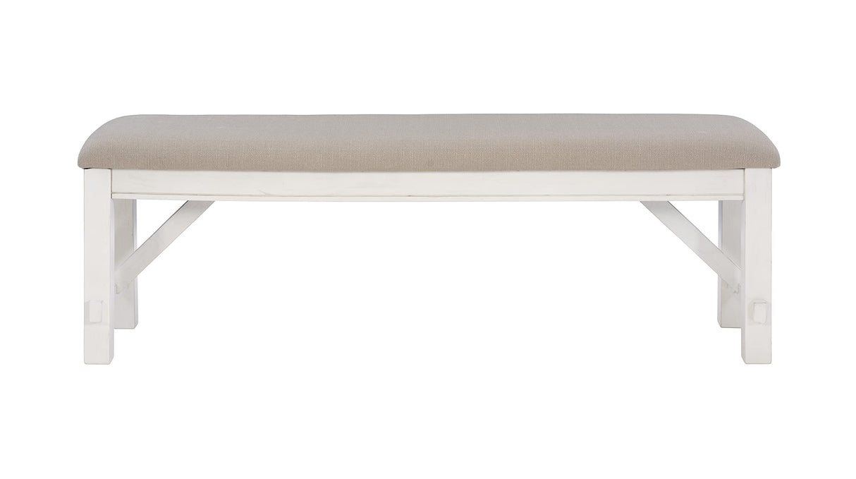 Company Powell Turino Distressed White Dining Bench