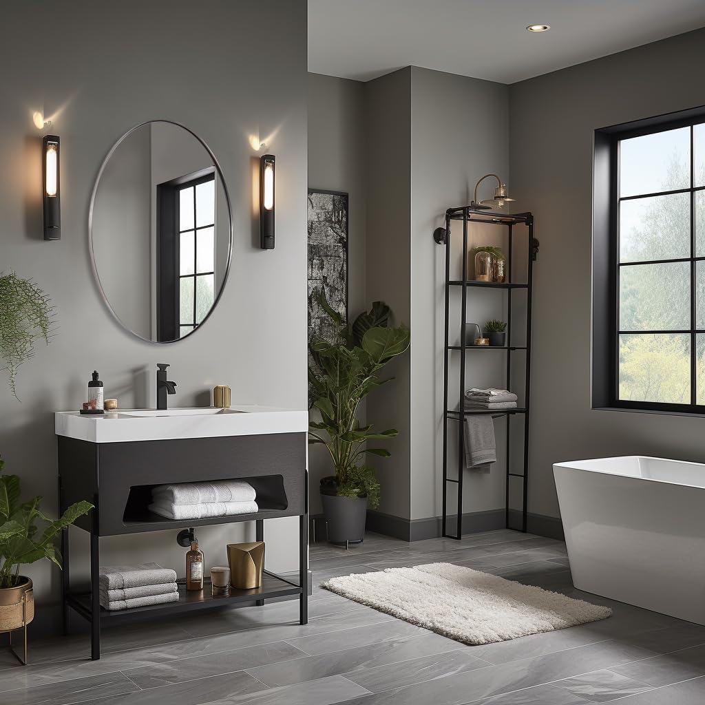 Brushed Nickel Mirror, Oval Bathroom Mirror 22x30'', Brushed Nickel Oval Wall Mirror