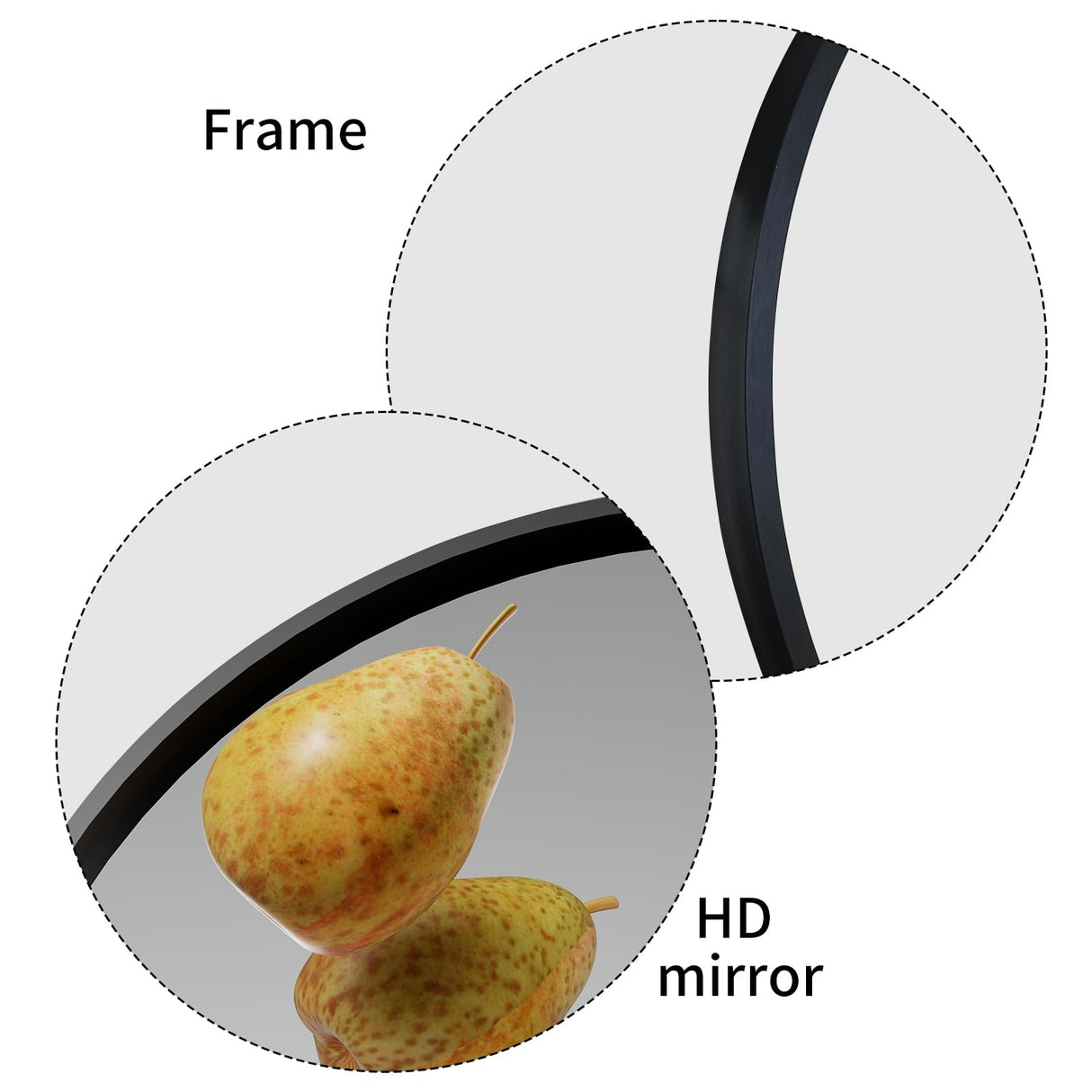 32" x 20" Black Oval Wall Mirror with Extendable Swivel Arm