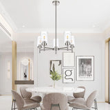Light Farmhouse Chandelier for Dining Room Kitchen Island, Modern