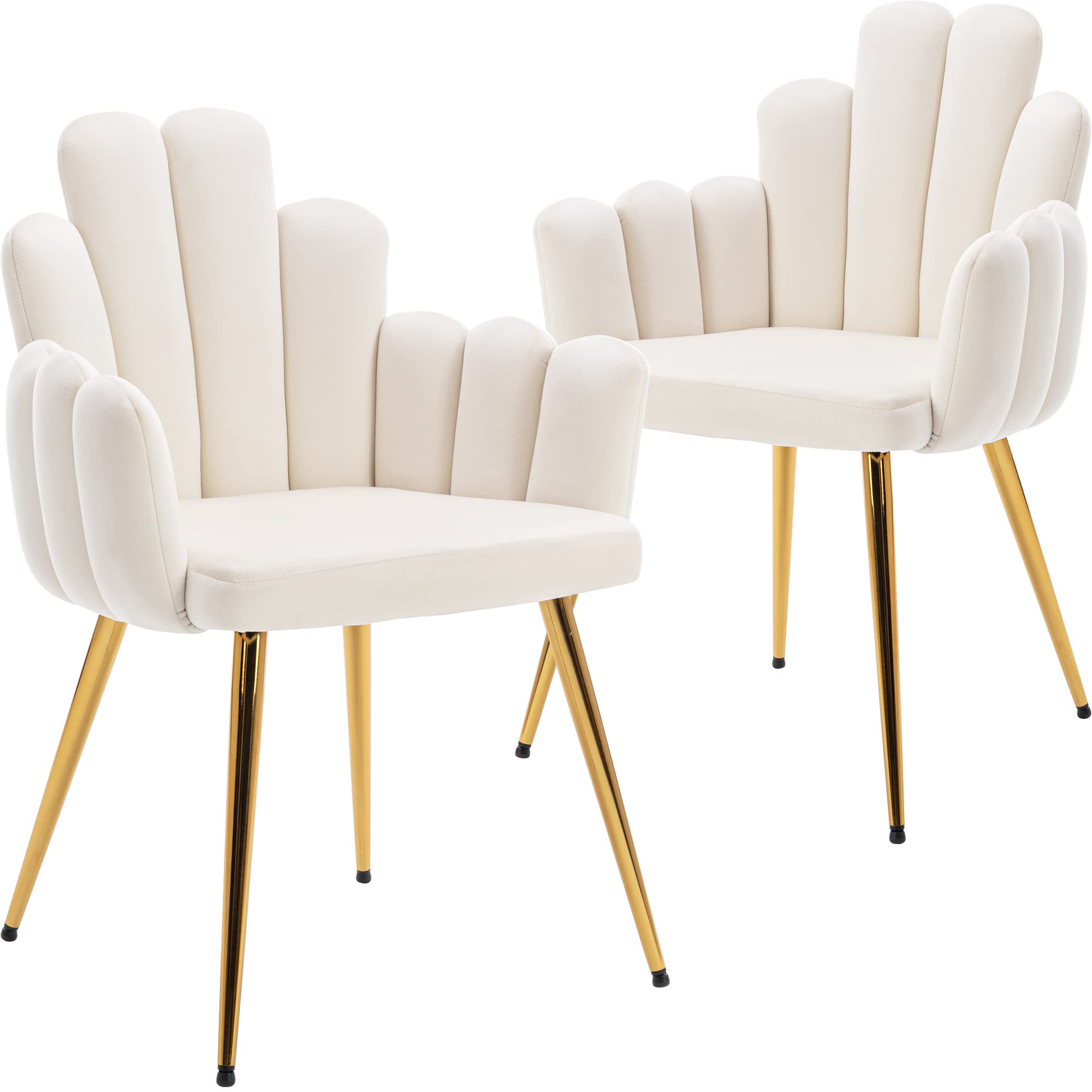 Set of 2 Velvet Side Chairs, 17'' Wide Mid Century Modern Arm Chair for Living Room/Dining Room