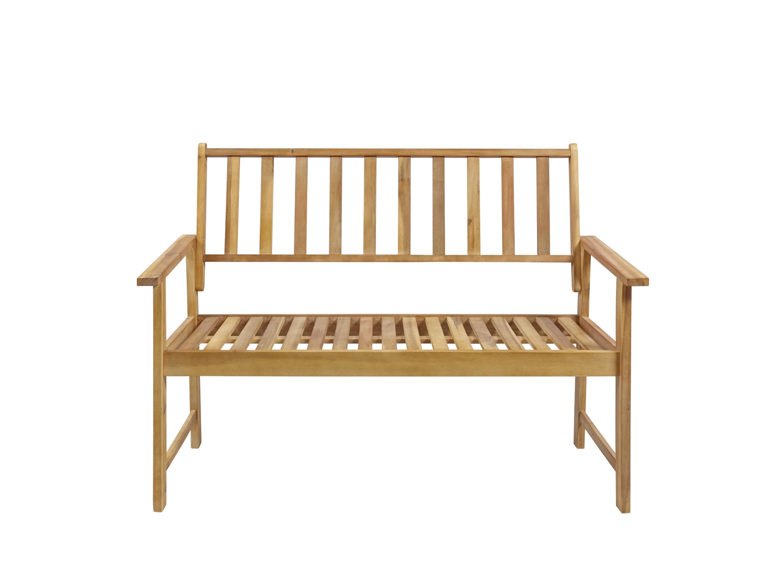 2-Seater Garden Bench, 330 lbs Capacity, in Teak Finish