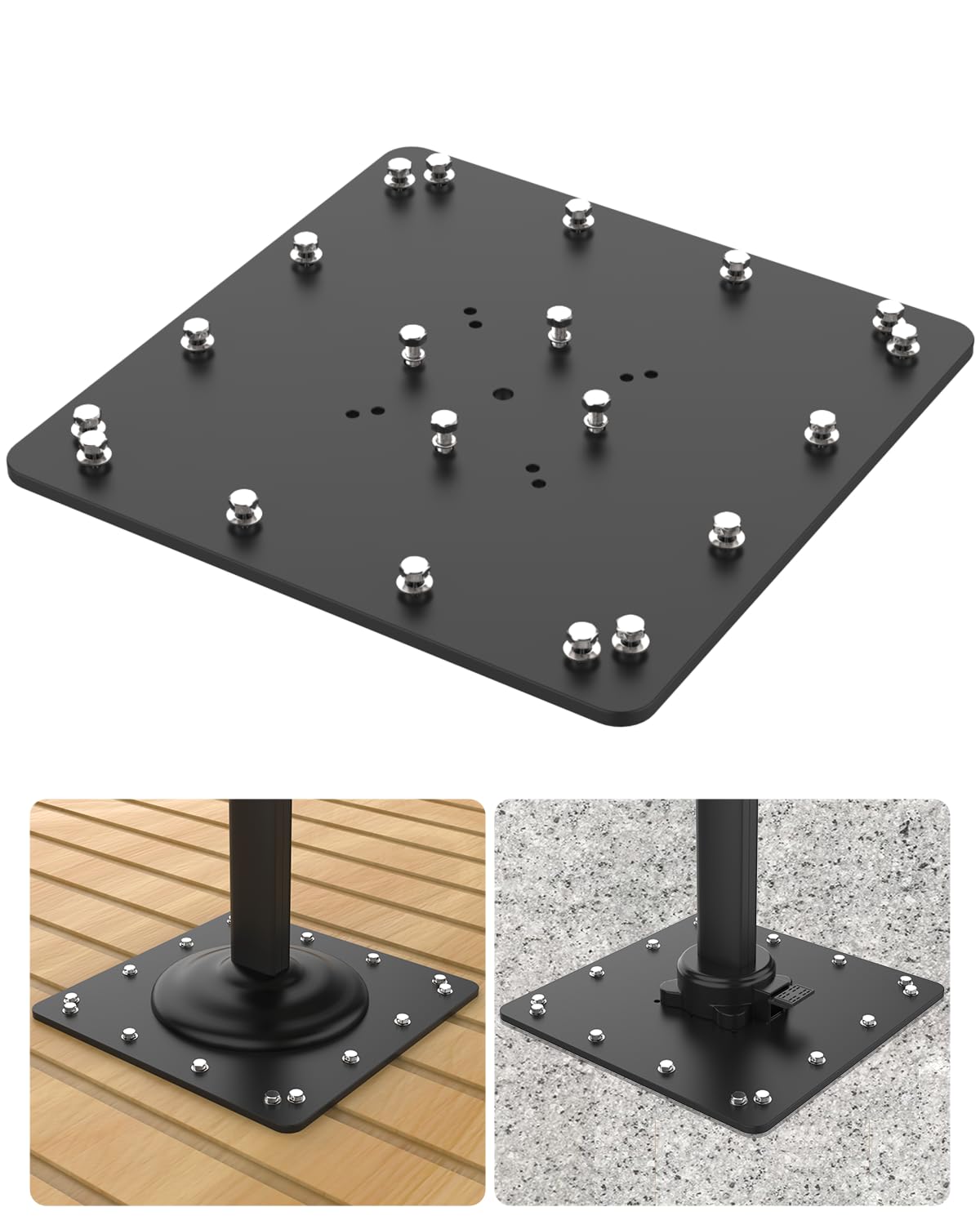 Offset Patio Cantilever Umbrella Base - Space Saving Steel Plate Universal Weight Base