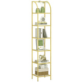 Bookcase Bookshelf, Tempered Glass Arched Bookshelf for More Storage