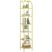 Bookcase Bookshelf, Tempered Glass Arched Bookshelf for More Storage