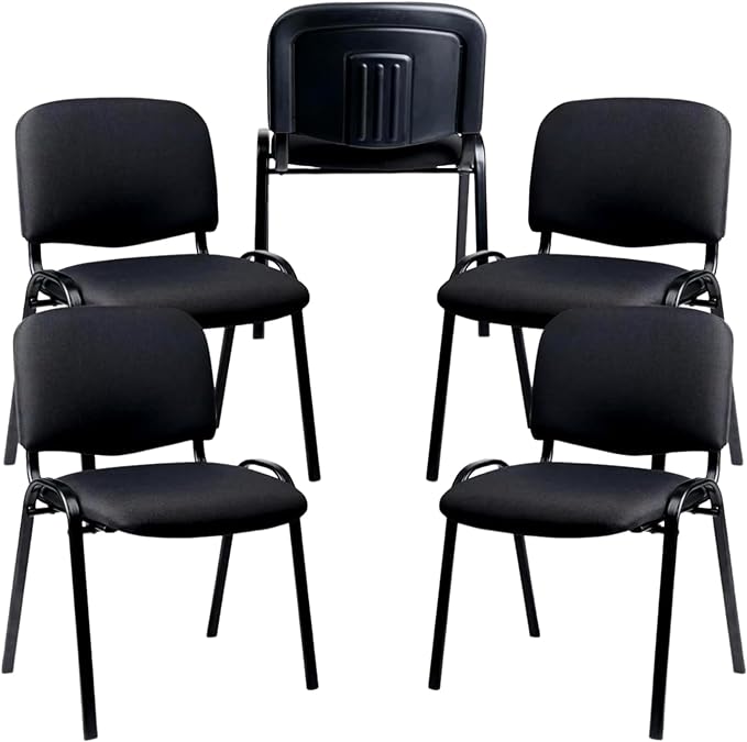 Waiting Room Stacking Chairs with Upholstered Fabric Seat and