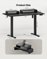 Standing Desk with Dual Monitor Stand Riser, 48 x 24 Inches Height Adjustable Desk