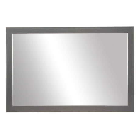 Frame My Mirror Silver Framed Mirror, 26" x 32" Mirror for Bathroom, Wood Frame, True Reflections Glass, Antique Satin Nickel Finish, Meade Design, Hangs Horizontally or Vertically, Made in USA