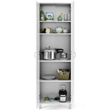 Kitchen Pantry Cabinet, 2 Door Cupboard with 5 Shelves, Storage Organizer