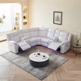 L-Shape Reversible Modular Sectional Sofa Couch,Cushions 4 Seaters Convertible Sofa&Couch Corner Leisure Cloud Sofá with Movable Ottoman & 2 Pillows for Living Room, 101", White-9023