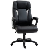 Vinsetto Ergonomic High Back Executive Office Chair with Padded Armrests, Adjustable Height PU Leather Computer Desk Chair with Breathable Mesh Backrest, 360° Swivel, Rocking Feature, Wheels