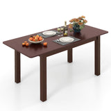 Extendable Dining Table for 4, 60" Folding Kitchen Table w/Rubber Wood Frame & Safety