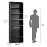 82" Tall Bookshelf, 7-Tier Open Shelves Bookcase, Freestanding Display Storage Shelves, Tall Bookcase Home Decor Furniture for Home Office, Living Room, Bedroom, Black