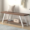 Rustic Entryway Bench, Farmhouse Wood Indoor Shoe Bench with Storage in