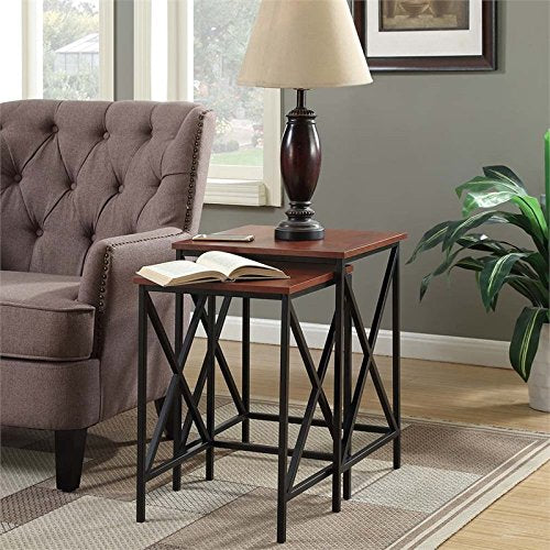 2 Piece Nesting End Table Set in Cherry