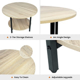 Round Coffee Tables, Accent Table Sofa Table Tea Table with Storage 2-Tier for Living Room,