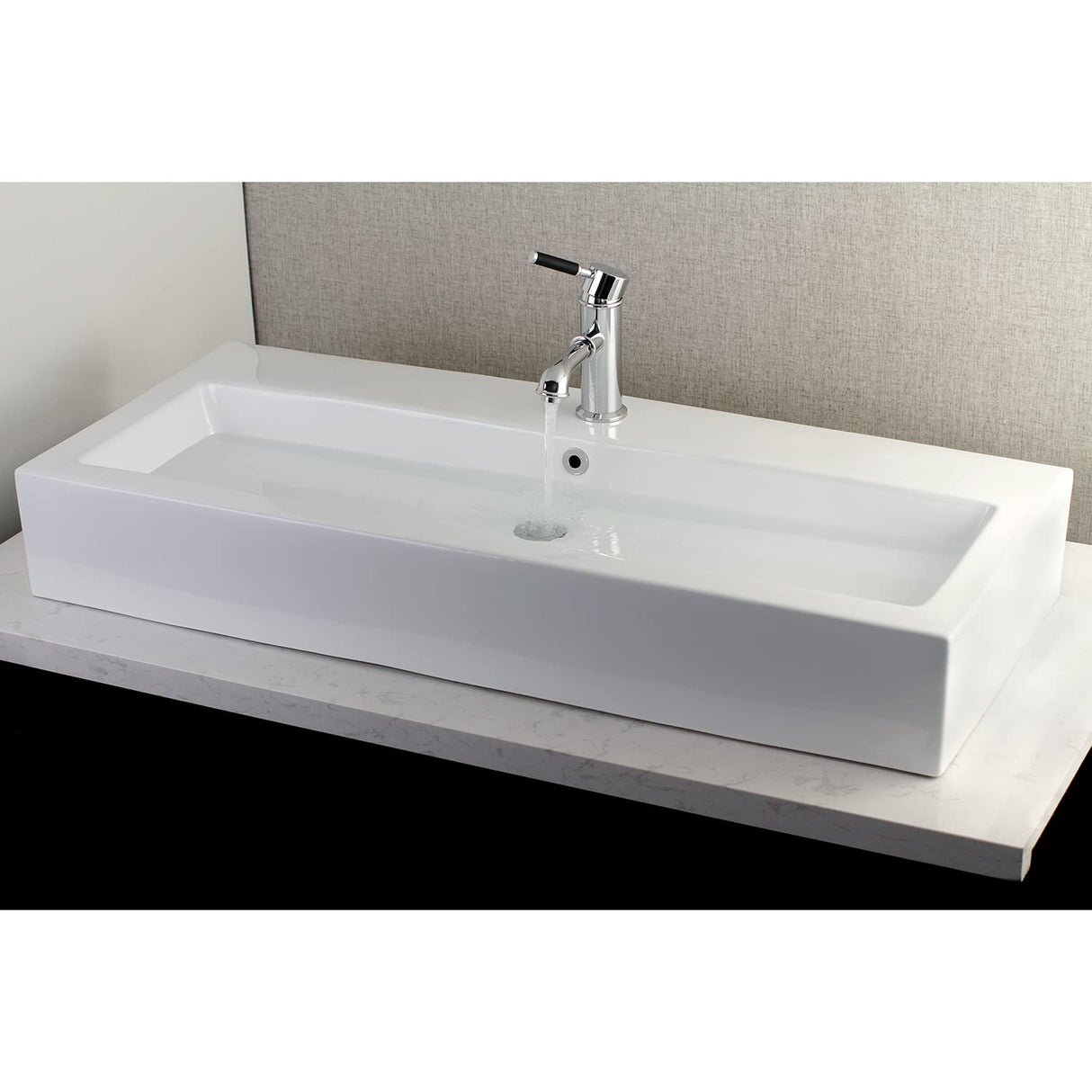 Kingston Brass EV3917 Anne Vessel Sink, 39-3/8" x 17-1/8" x 5-1/2", White