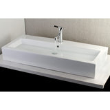 Kingston Brass EV3917 Anne Vessel Sink, 39-3/8" x 17-1/8" x 5-1/2", White