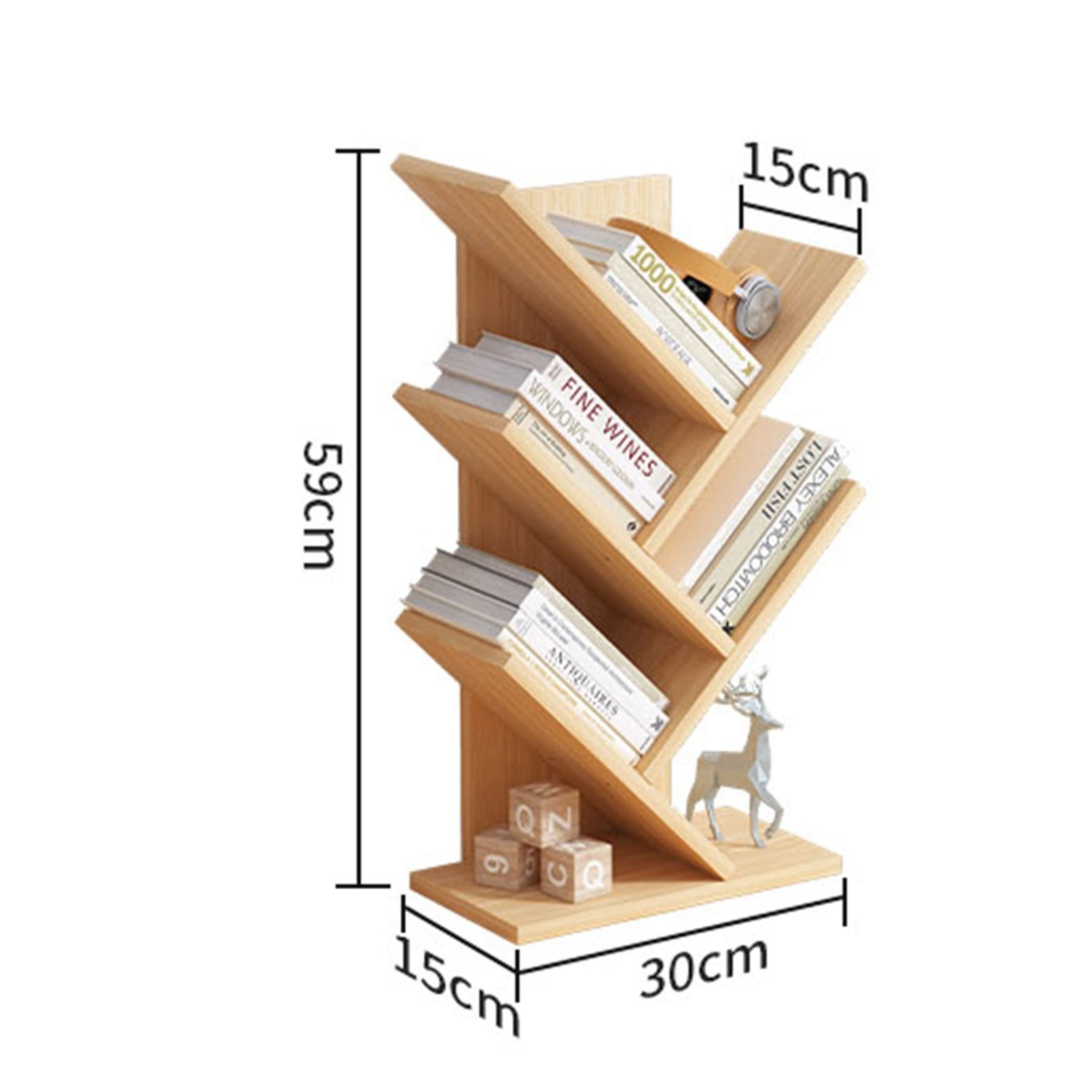 Tree Decorative Bookshelf - Living Room Books and Magazines Display Lockers, Floor-Standing 4-Tier Decorative Bookshelf, Suitable for Living Room, Home Office
