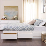Contemporary Wood Full Platform Storage Bed in White