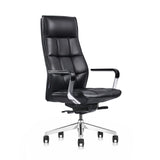 Genuine Leather Aluminum Base High Back Executive Chair,Modern Ergonomic Real