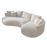 Oversized Modular Curved Sofa with Extra Wide Chaise Lounge and Throw Pillows