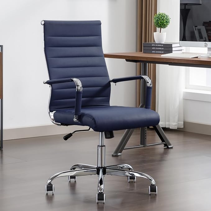 Office Desk Chair Leather, Conference Room Chairs with Wheels, Executive Modern