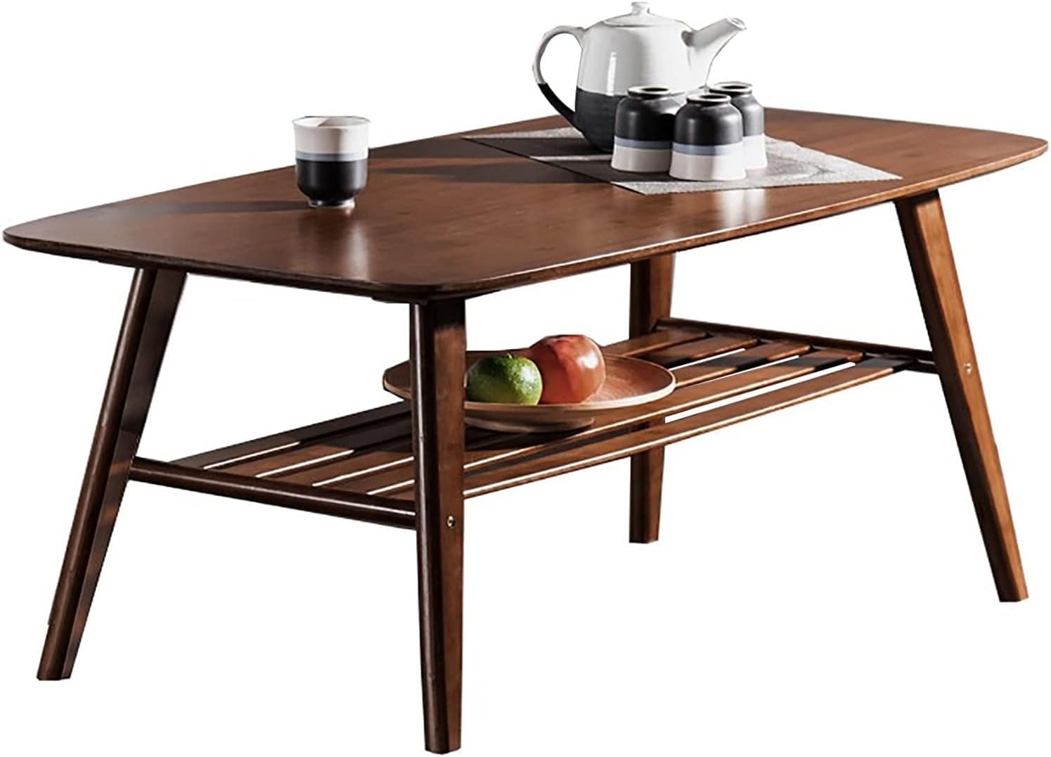 Coffee Table, Japanese Double-Layer Square Sofa Side Table