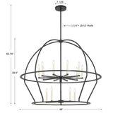 15 Light Black Chandelier