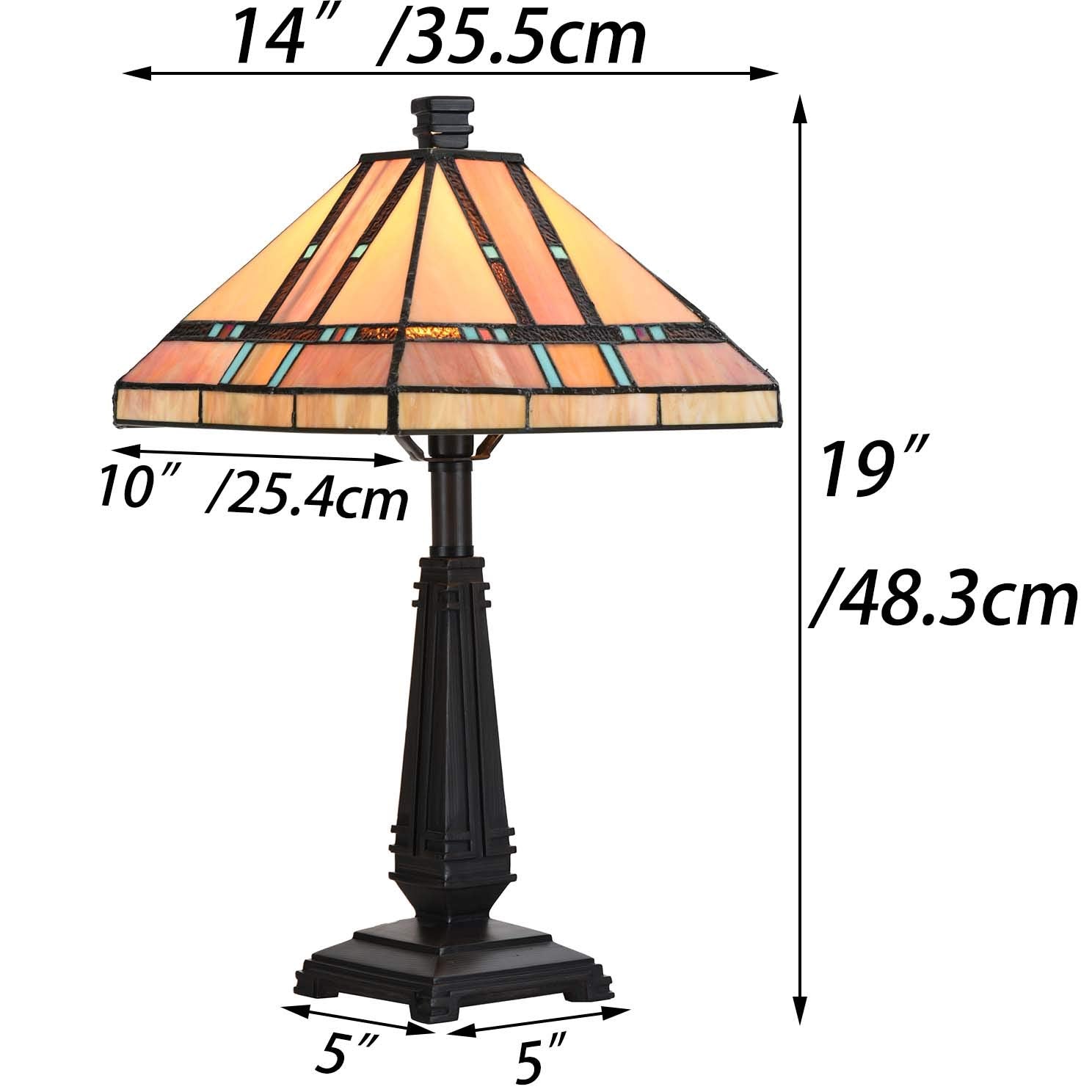 Mission Tiffany Style Stained Glass Table Lamp