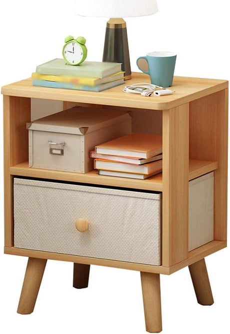 HegZA Side Table Bedside Tables Bedroom FurnitureNightstand Wood Texture Independent Drawer Spacious Countertop Bedroom Simple Storage Cabinet 37X28X45CM Side Table Bedsidestorage cabinets (C)