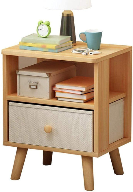 HegZA Side Table Bedside Tables Bedroom FurnitureNightstand Wood Texture Independent Drawer Spacious Countertop Bedroom Simple Storage Cabinet 37X28X45CM Side Table Bedsidestorage cabinets (C)