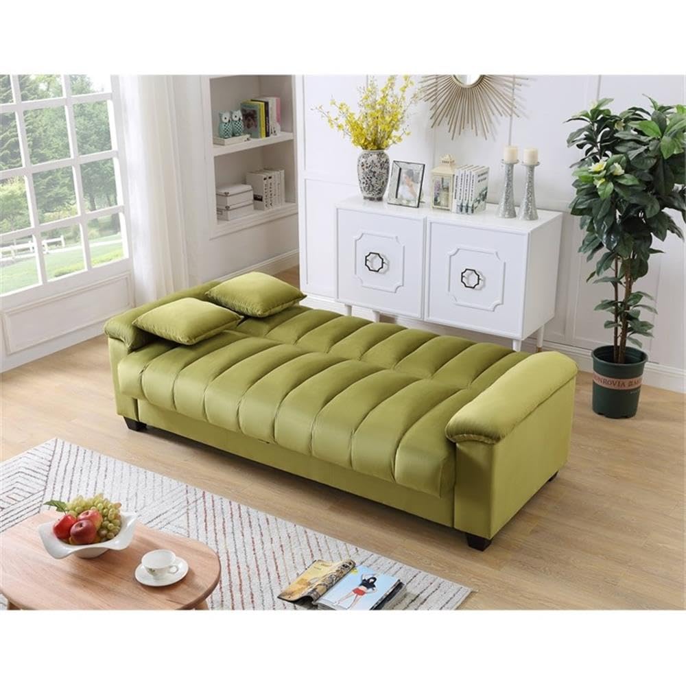 83" Convertible Modern Velvet Storage Sleeper Sofa Bed in Green