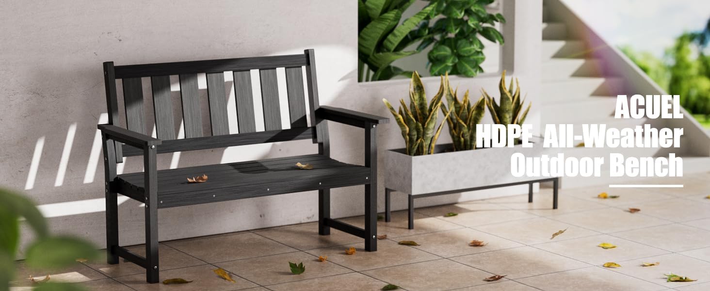 Memorial Bench – 50'' Weatherproof Durable Outdoor Bench