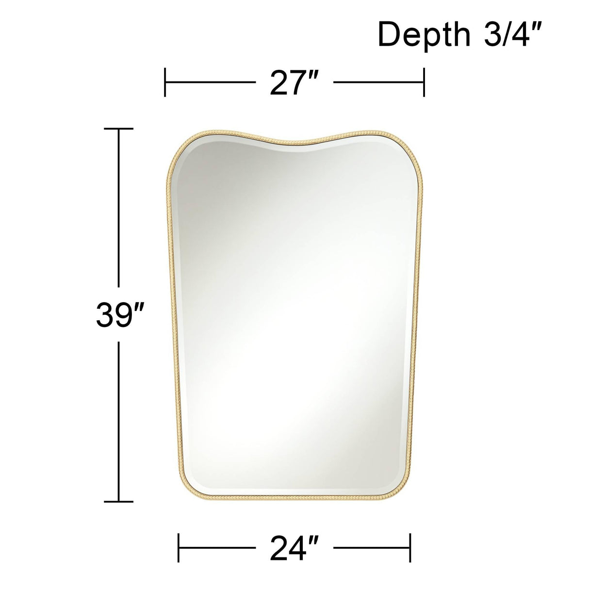 Lyana Dipping Top Rectangular Vanity Decorative Wall Mirror Modern Beveled Edge Matte