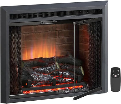 Klaus Electric Fireplace Insert with Fire Crackling Sound