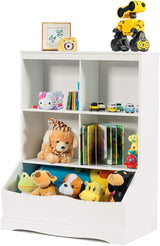 Storage Cabinet, Cubby Toy Organizer, 3 Shelf 4 Cube Units, Storage Bins Cubbies for Kids