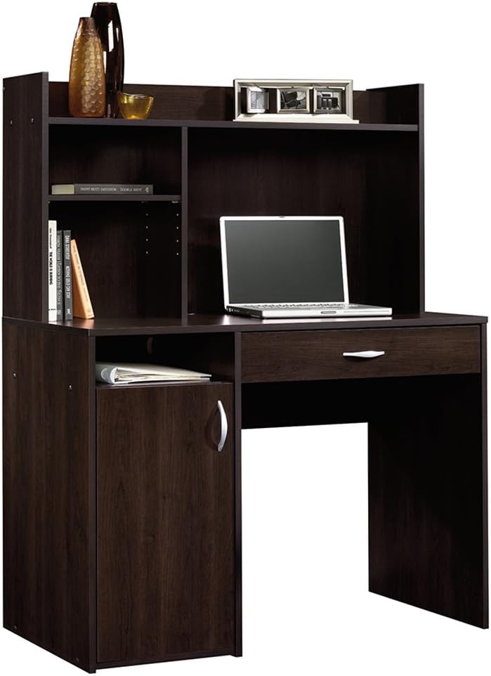 Beginnings Transitional Desk with Hutch, Cinnamon Cherry finish