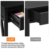 Modern Sofa/Couch Table, 2 Tier Console Table with 1 Drawer and Storage Shelf