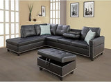 Sophisticated Simplicity Sectional Sofa with Ottoman, Living Room Set